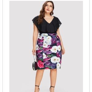 ✨Black Ruffle Floral Print Dress✨